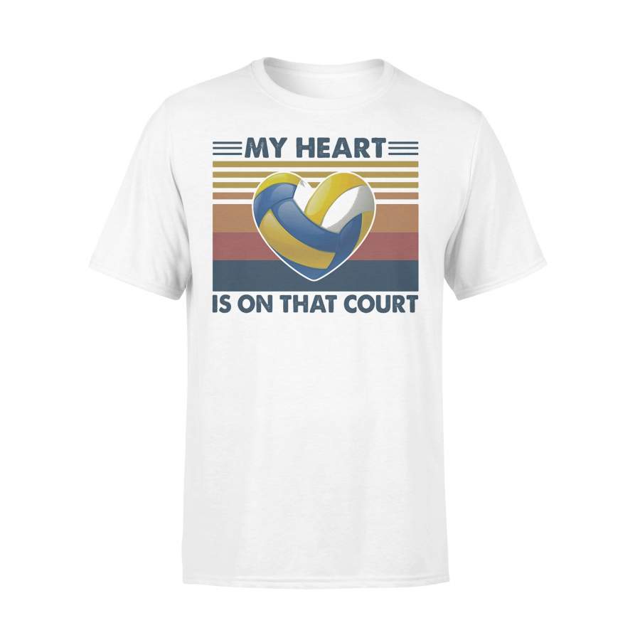 Volleyball My Heart Is On That Court Vintage T-shirt