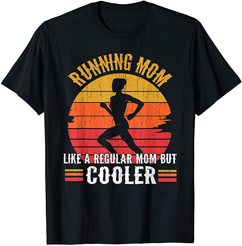 Vintage Running Mom Runner Gift For Mother Women T-Shirt