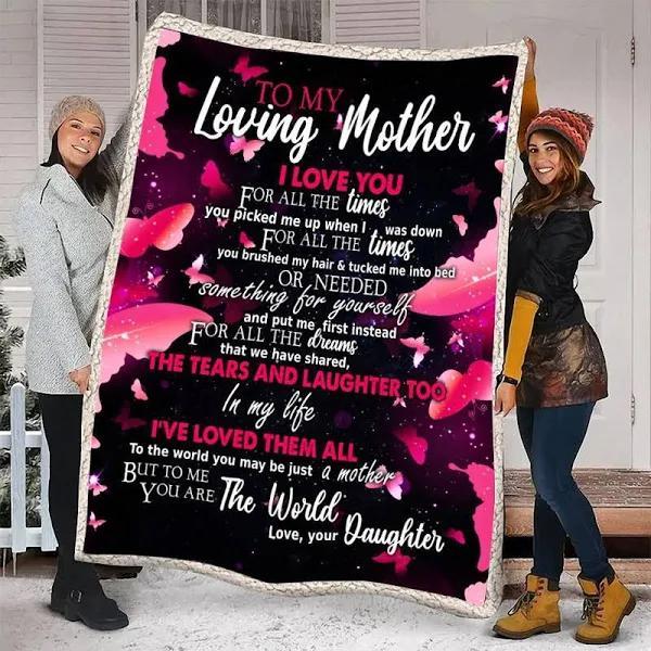 To My Loving Mother I’Ve Loved Them All Fleece Blanket Gift For Mom From Daughter Home Decor Bedding Couch Sofa Soft And Comfy Cozy