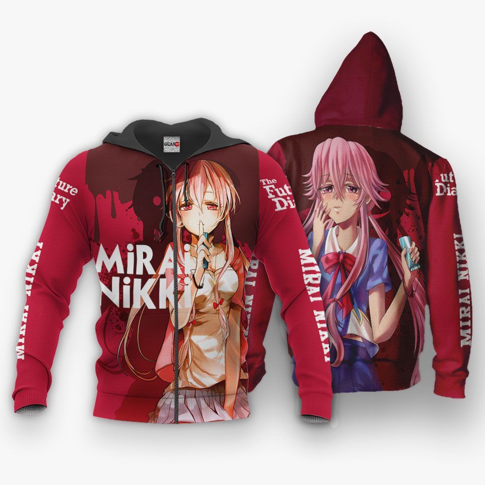 Yuno Gasai Future Diary Mirai Nikki Hoodie Anime Jacket Shirts