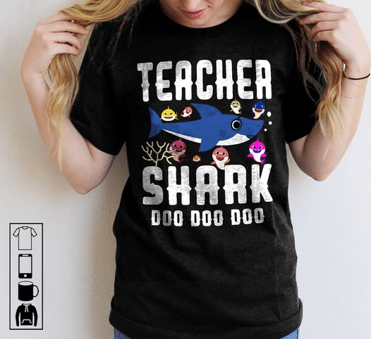 Teacher’S Day Teacher Shark Doo Doo Doo T Shirt Hoodie Sweater  Size S-5Xl