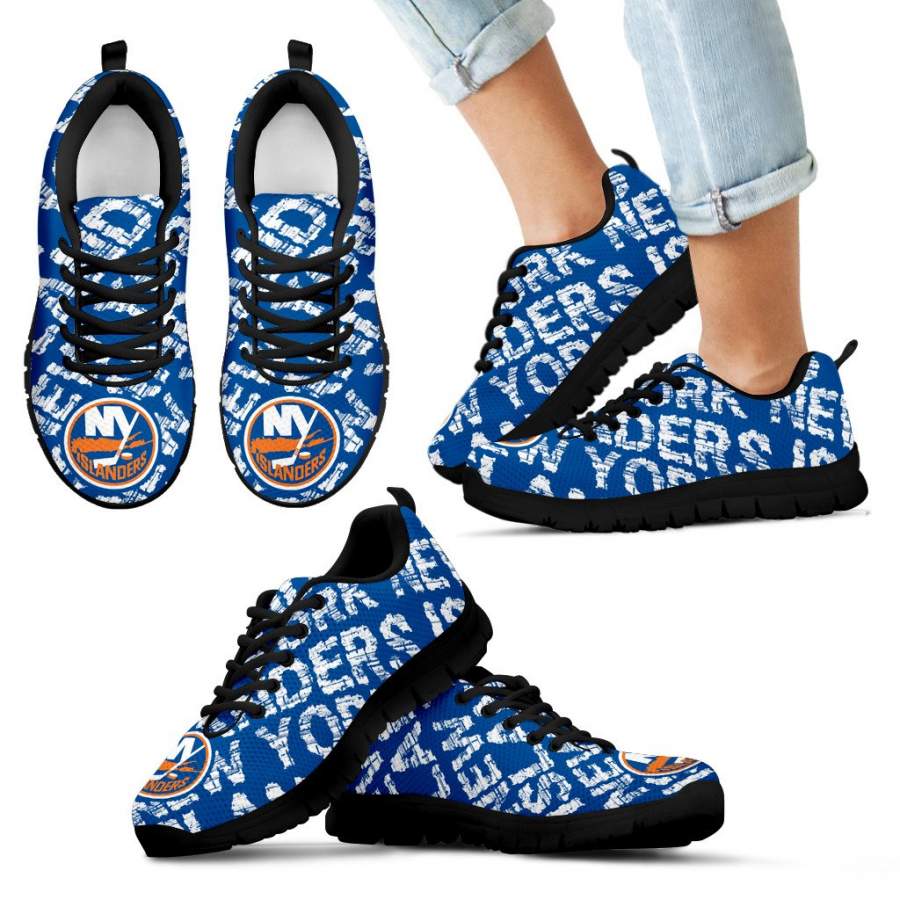 Vintage Logo Beautiful New York Islanders Sneakers V1