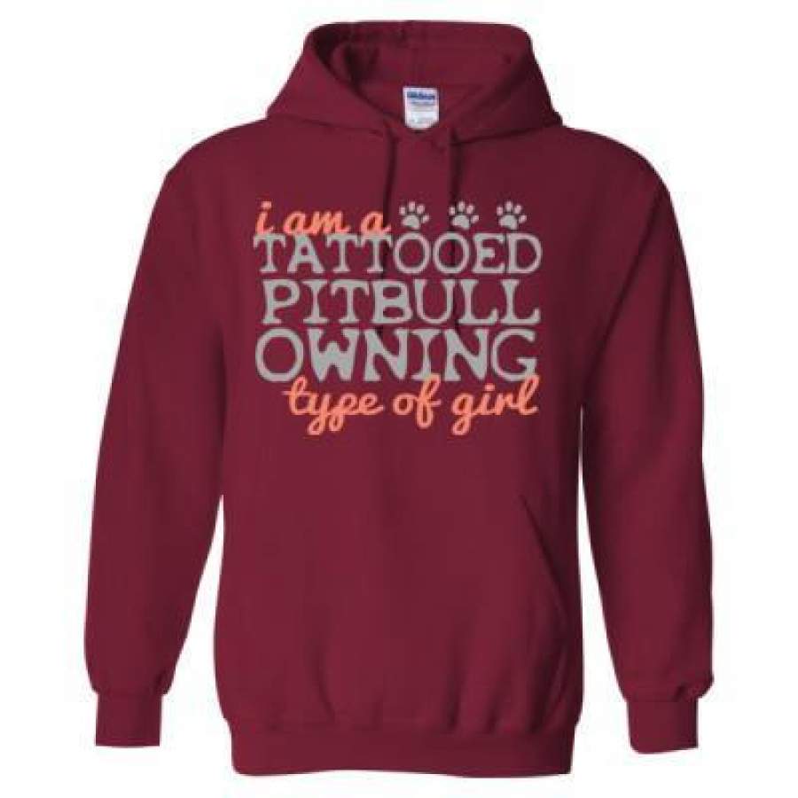 AGR I Am A Tattooed Pitbull Type Of Girl – Heavy Blend™ Hooded Sweatshirt