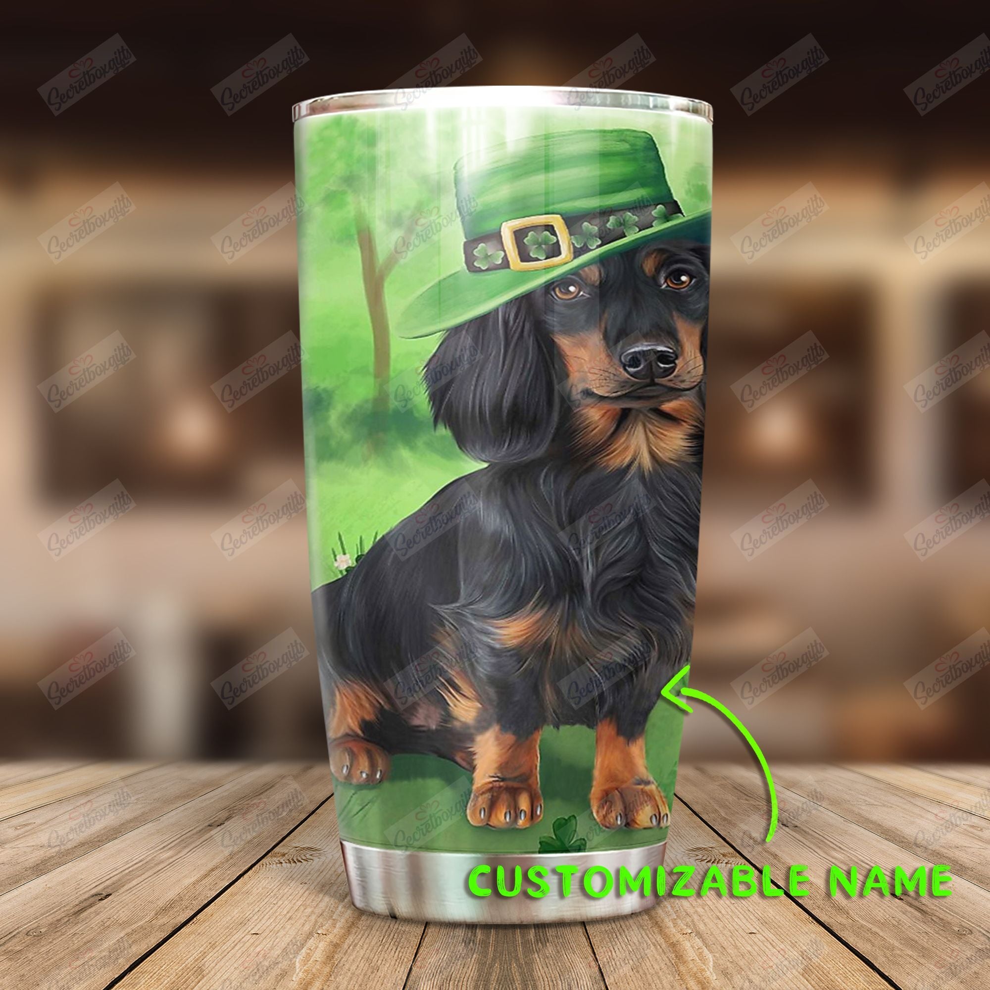 Personalized Dachshund Puppy Shamrock Patricks Day Ni2412050Dd Tumbler