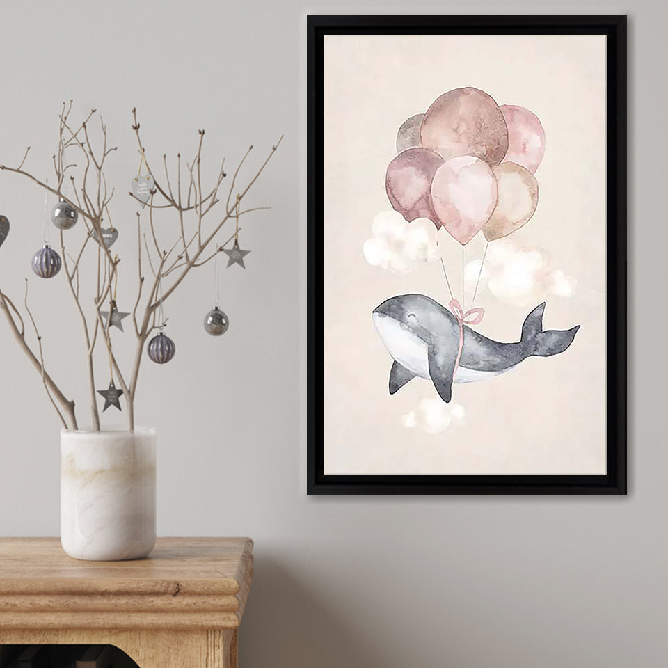 Dreaming Whale Framed Canvas Print – Canvas Painting, Canvas Art, Wall Art, Wall Decor