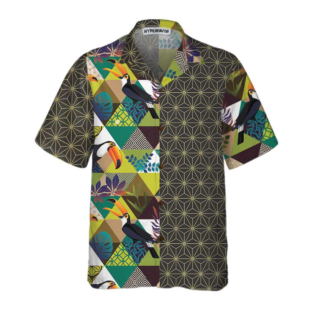 Toucan Asanoha Isometric Pattern Hawaii Unique Shirt For Men Women Ha43306