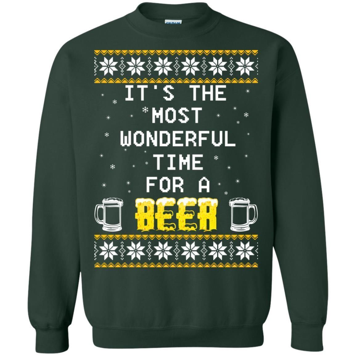 Check out this awesome It’s the Most Wonderful Time for a Beer Ugly Christmas ugly sweater