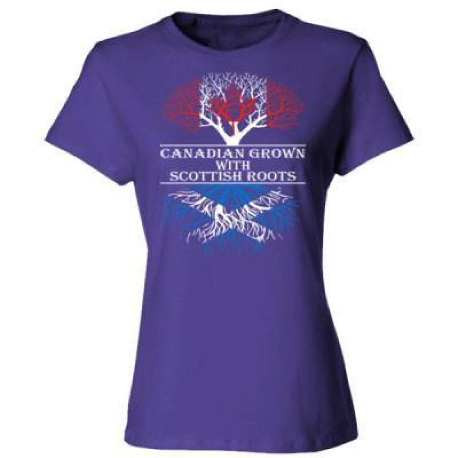 AGR Canadian Grown With Scottish Roots – Ladies’ Cotton T-Shirt