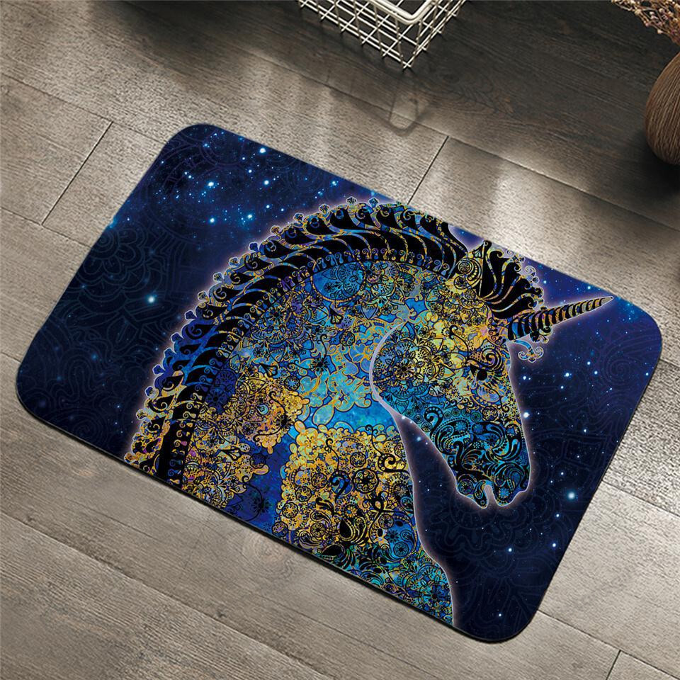 Ornamented Unicorn Easy Clean Welcome Doormat | Felt And Rubber | Do2753