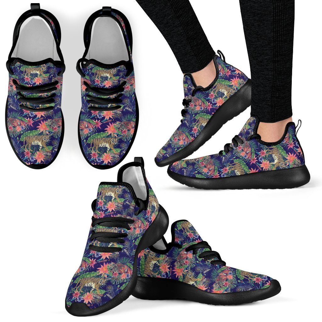 Bohemian Tiger Pattern Print Men Women Knit Sneaker