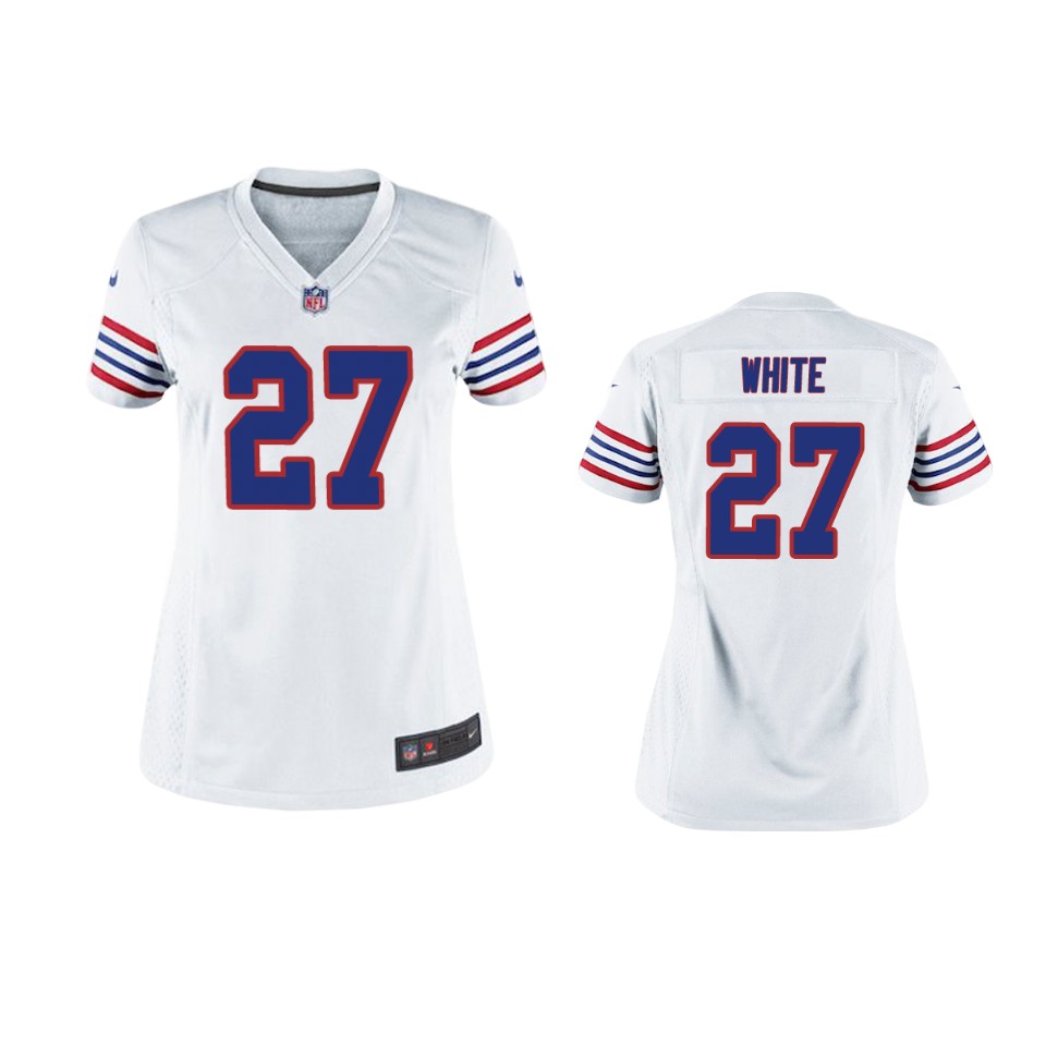 Buffalo Bills Tredavious White White Throwback Game Jersey – Women