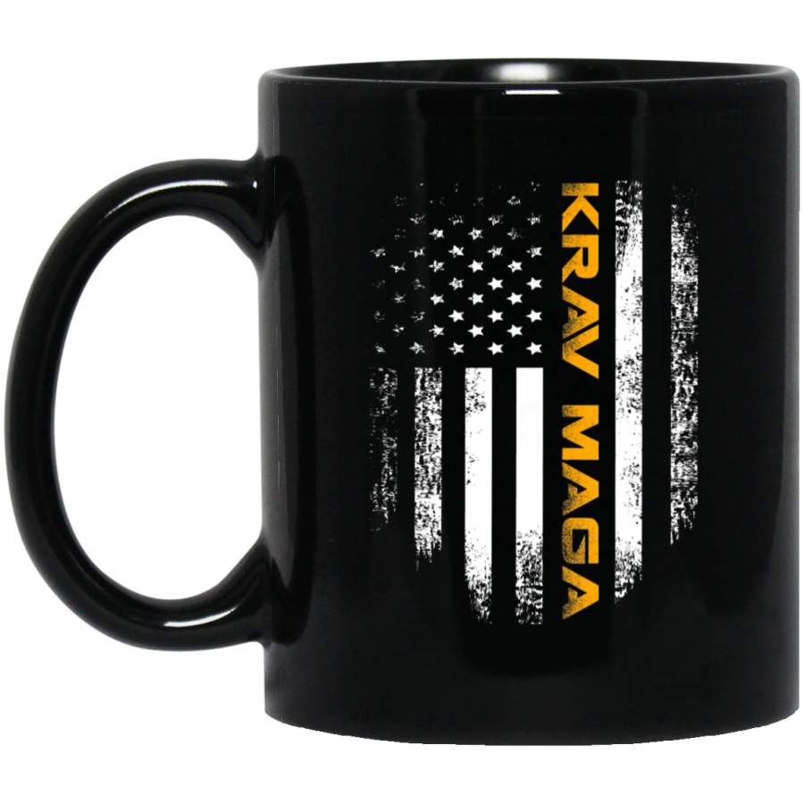 Vintage American USA Flag Krav Maga Cool Gift Coffee Mug