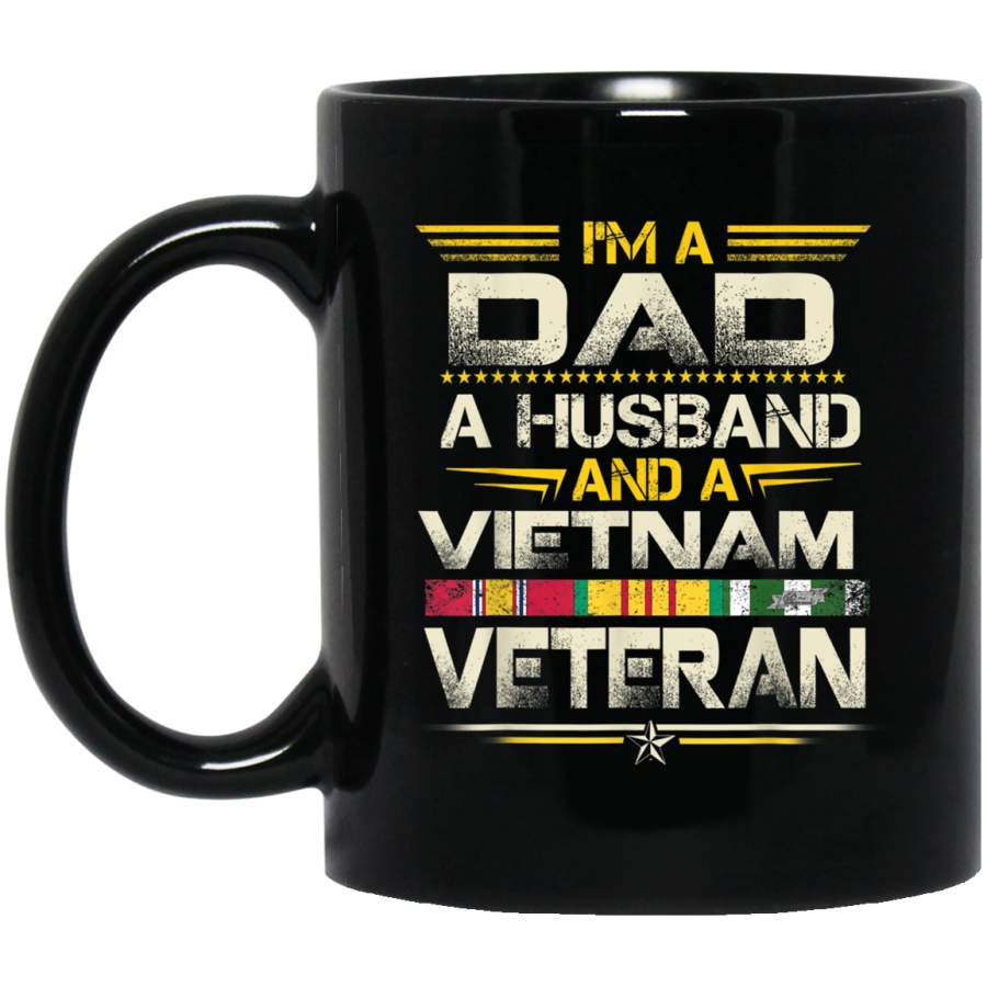 Dad Husband Vietnam Veteran Vintage Shirt Mens Gift Mug