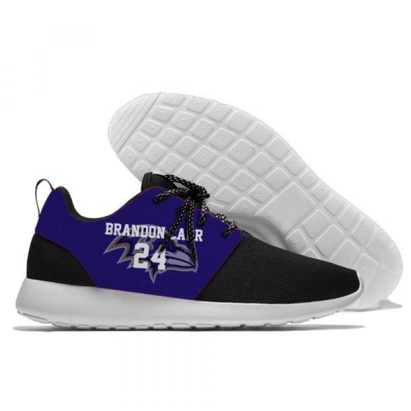 Brandon Carr 24 – Mens And Womens Baltimore Ravens Lightweight Sneakers, Ravens Running Shoes