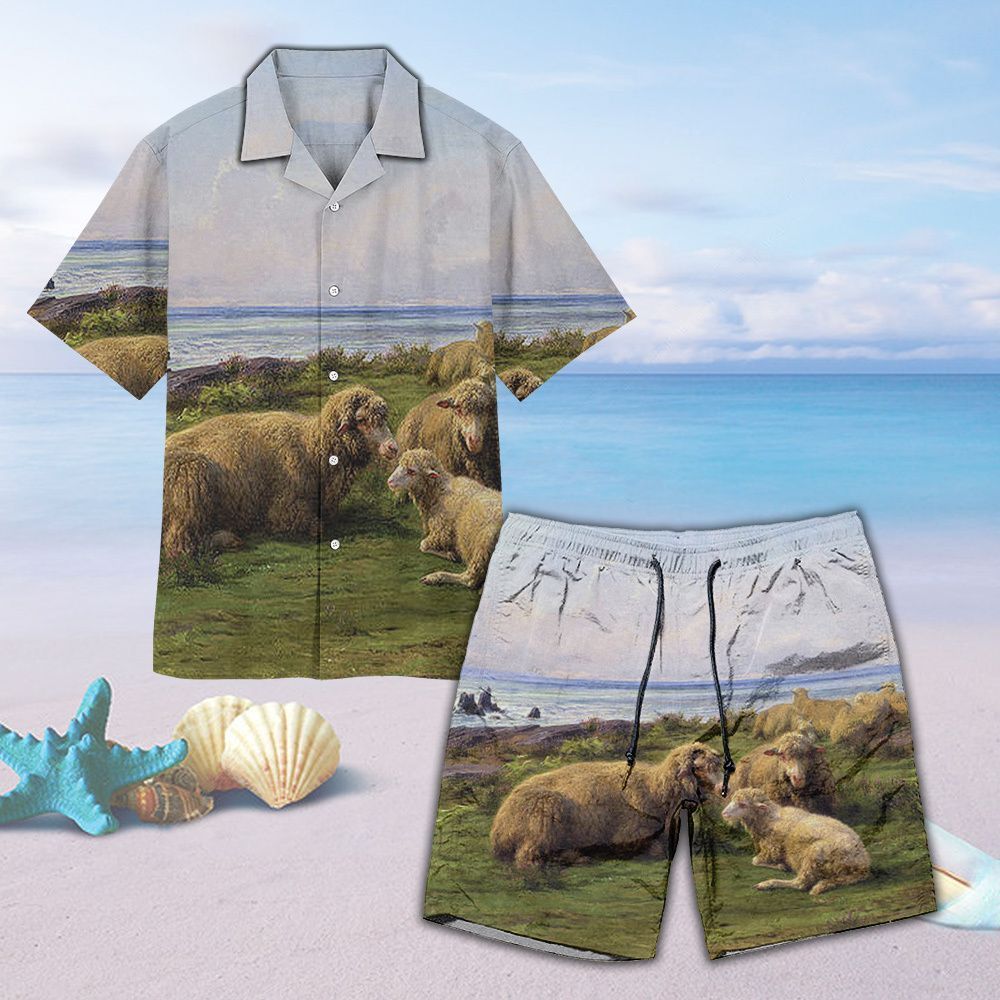 Sheep Hawaiian Shirt Beach Short Ha110787