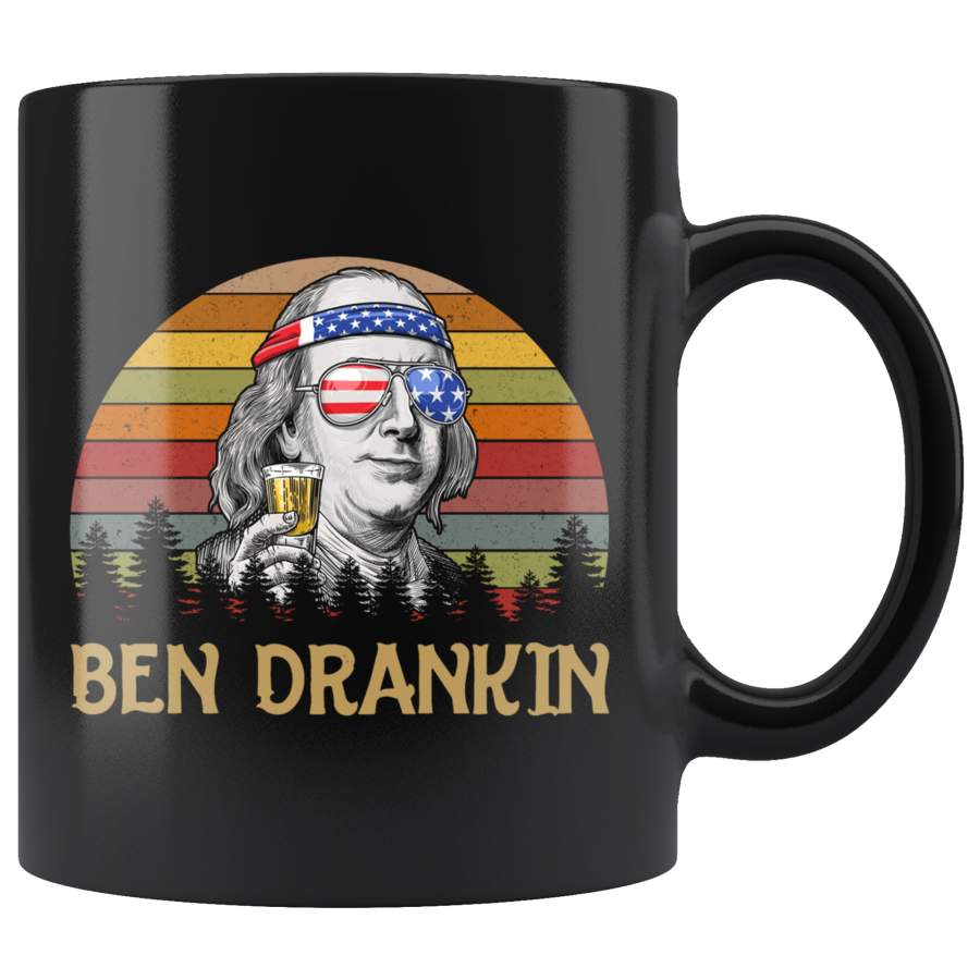 Vintage Retro Ben Drankin 4th of July Mug Cup Coffee