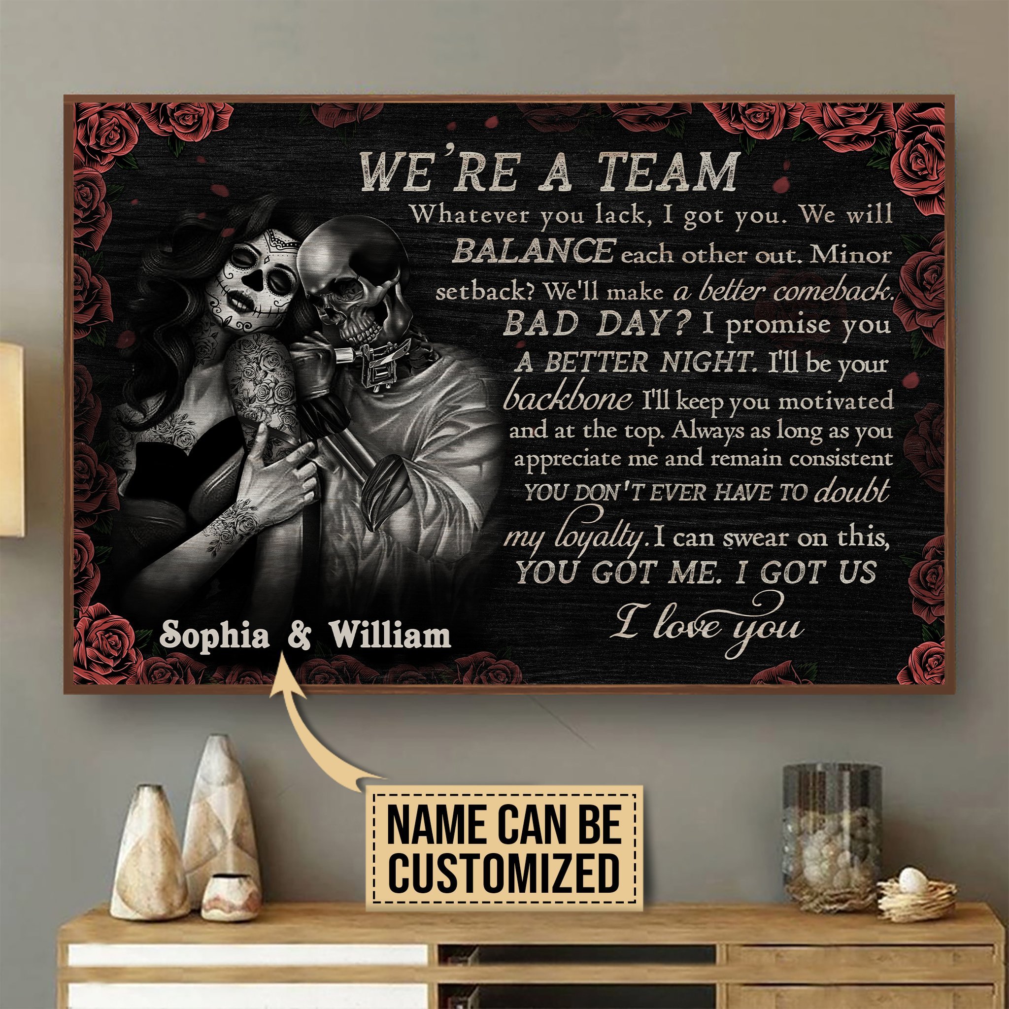 Personalized Canvas, Custom Canvas Prints Tattoo We Are Team Customized ...