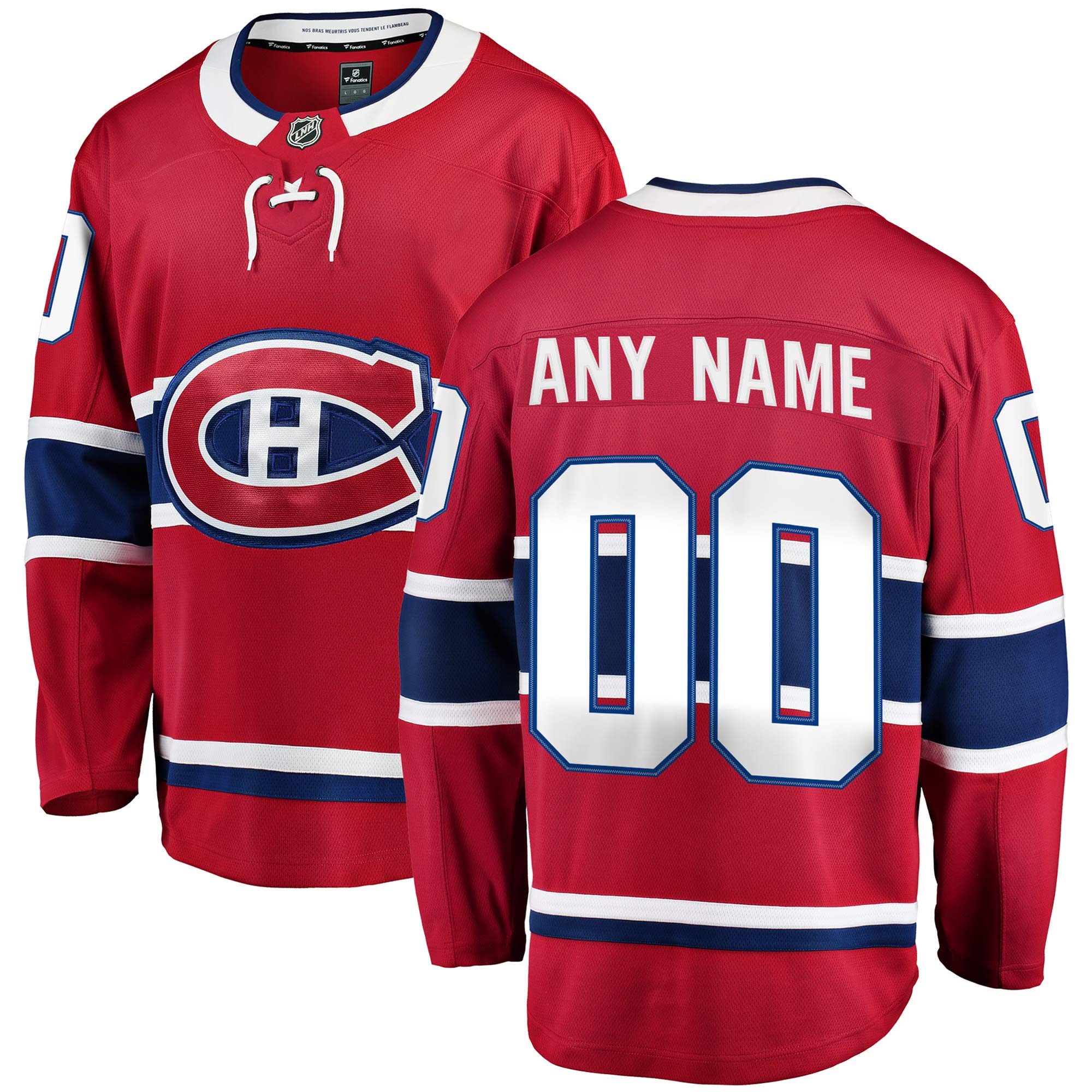 Montreal Canadiens Branded Home Breakaway Custom Jersey – Red