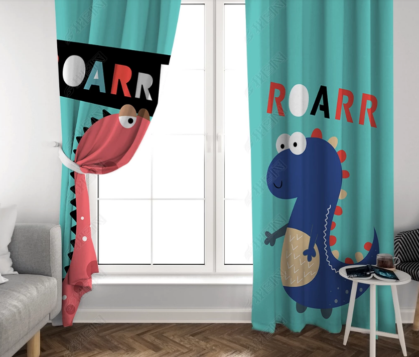 3D Cartoon Animal Dinosaur Pattern Curtains And Drapes Lqh 31