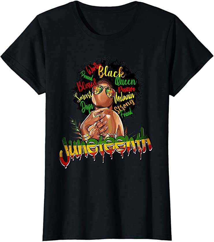 Womens Juneteenth Black Women Melanin Black Girls T-Shirt