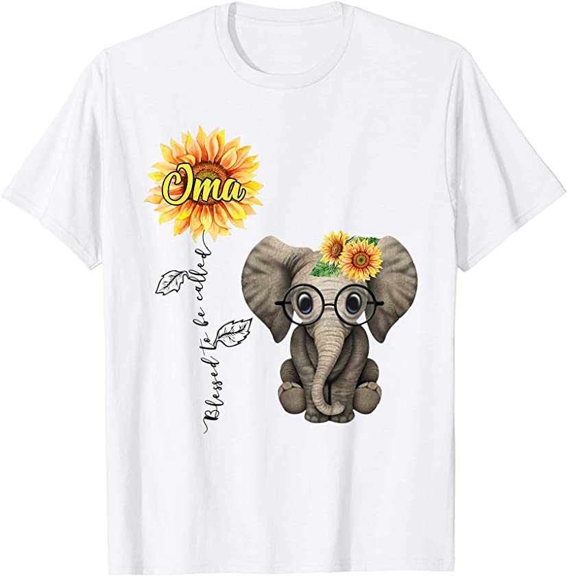 Blessed To Be Called Oma Hippie Elephant Mother’s Day T-Shirt