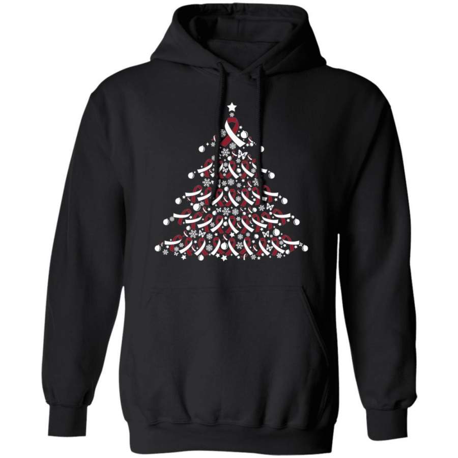 Christmas Hoodie Head And Neck Cancer Awareness Xmas Tree Hoodie VA12