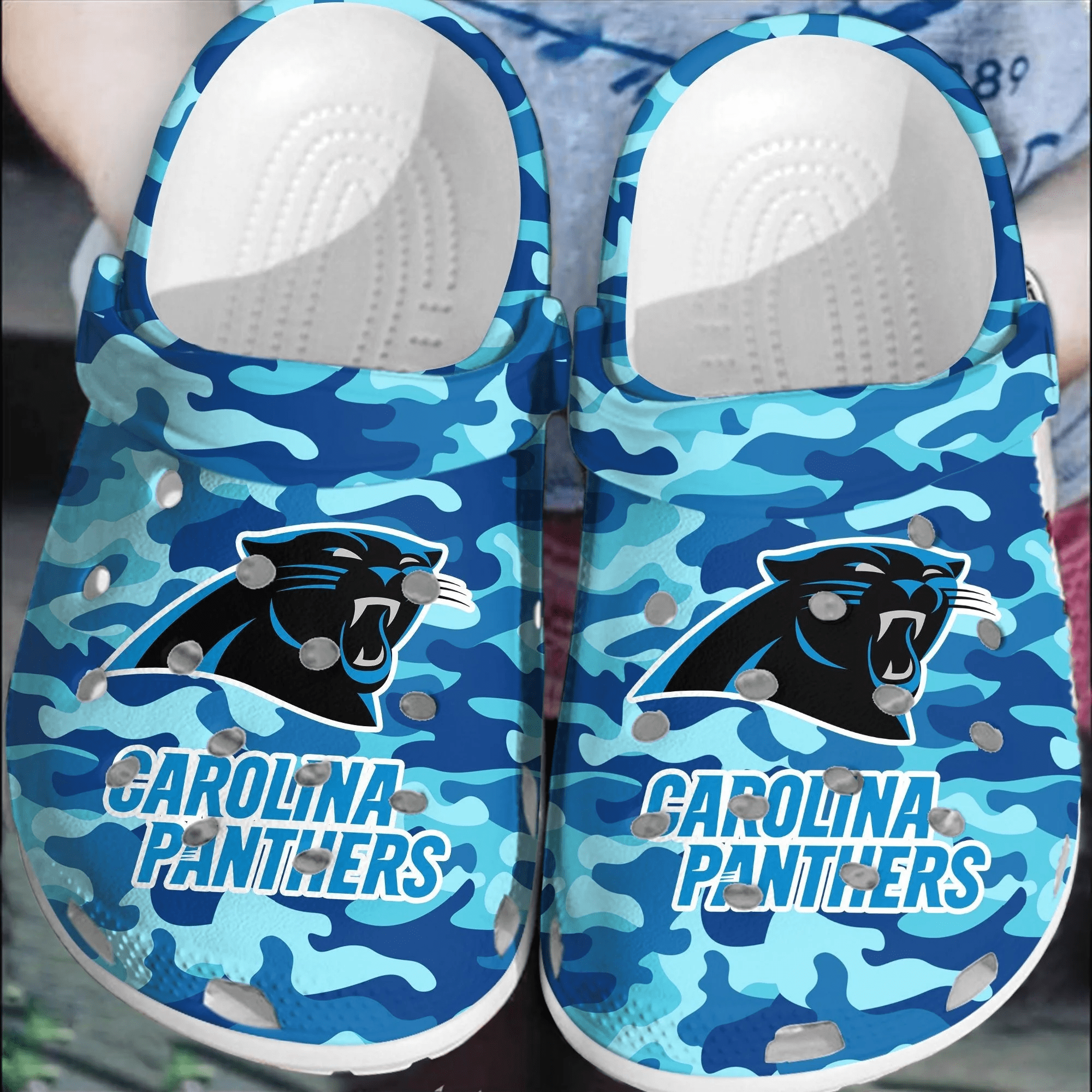 NFL Carolina Panthers Football Crocband Crocss Clogs Shoes Comfortable For Men Women