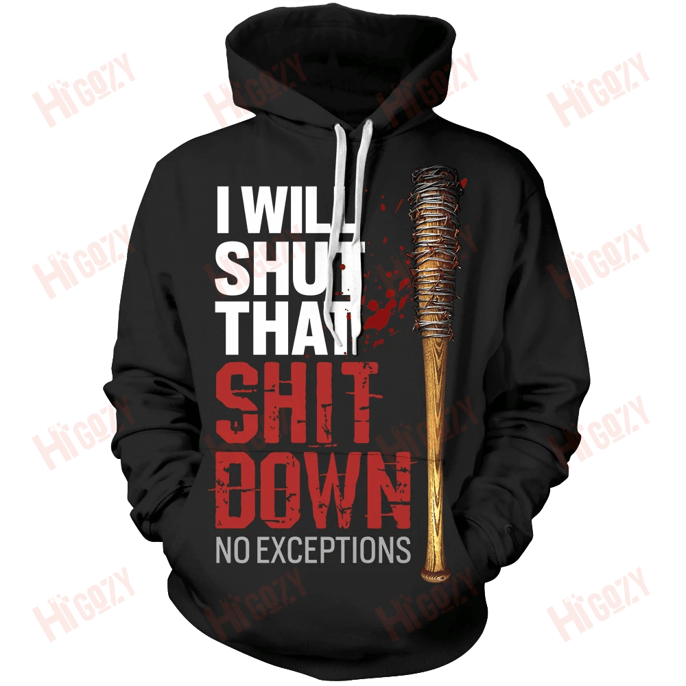 Twd I Will Shut That Shit Down Unisex Pullover Hoodie