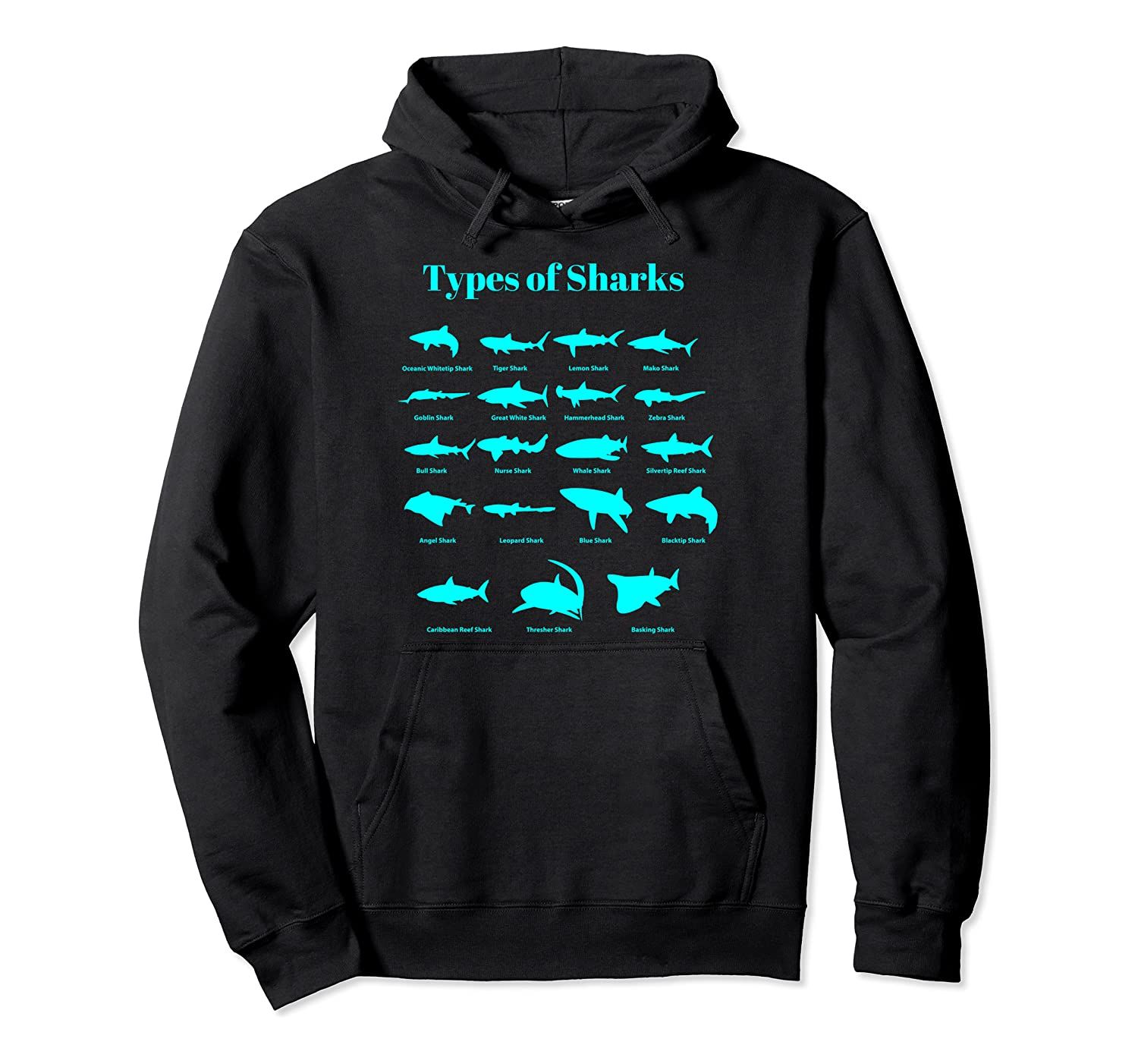 Types Of Sharks Shark Identification Pullover Hoodie, T-Shirt, Sweatshirt