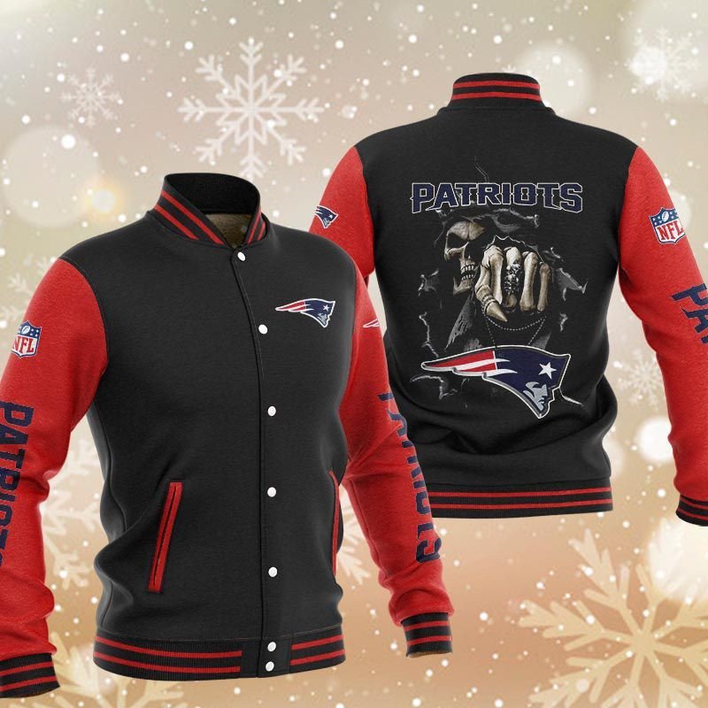 New England Patriots Black Red Edition Baseball Jacket