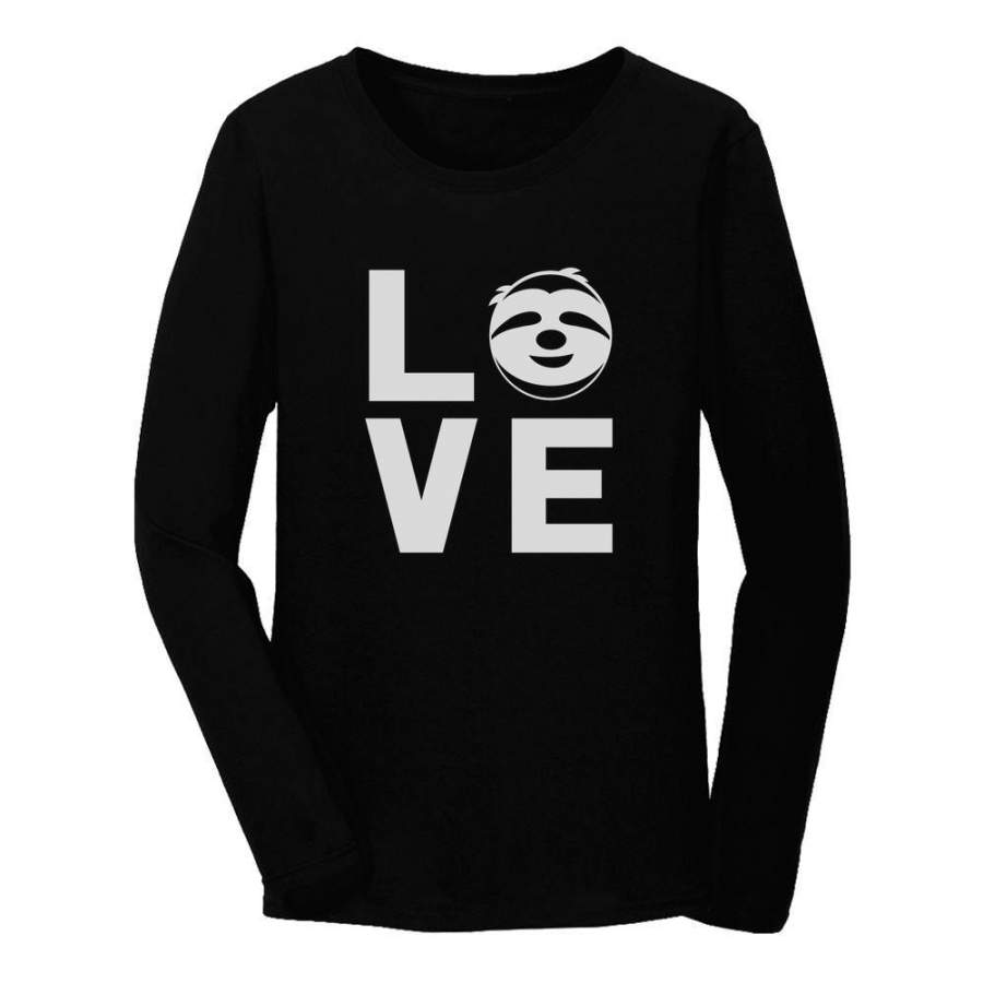 Animal Lovers – I Love Sloths – Lazy Sloth Cute Face Women Long Sleeve T-Shirt