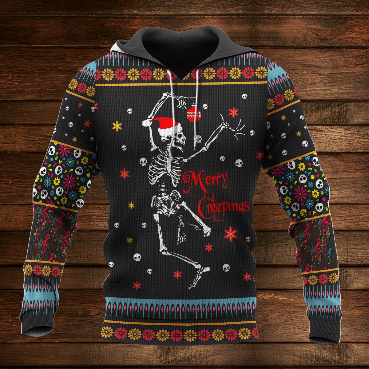 AmazeStyleZ 3D Knitting Pattern Ugly Sweater/Hoodie Skull Merry Ugly Christmas Sweater 3D Hoodie Gift For Skull Lover 3D Printed Hoodies