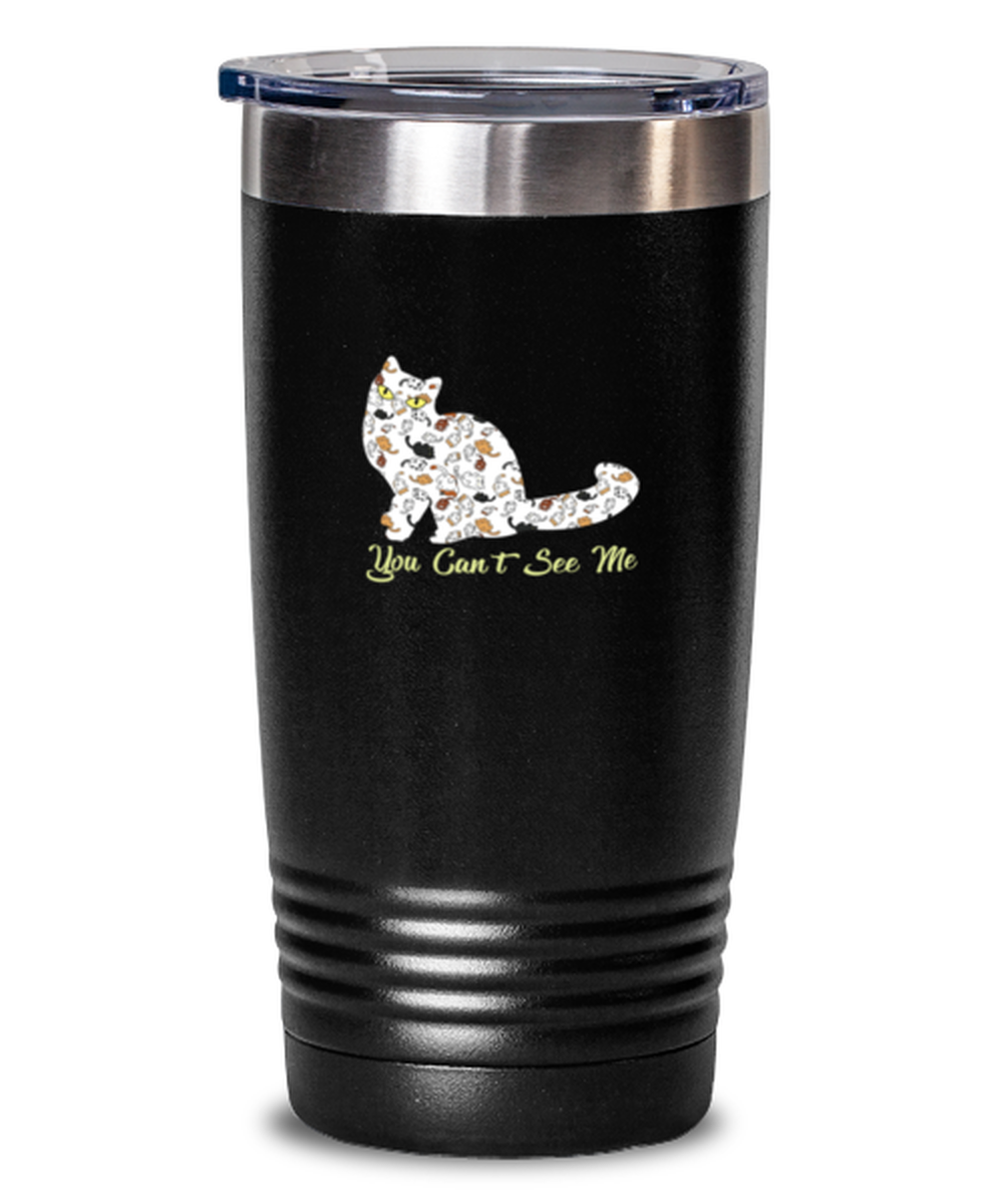 20 Oz Tumbler Stainless Steel Insulated  Funny Cat Camouflage You Can’T See Me Kitten