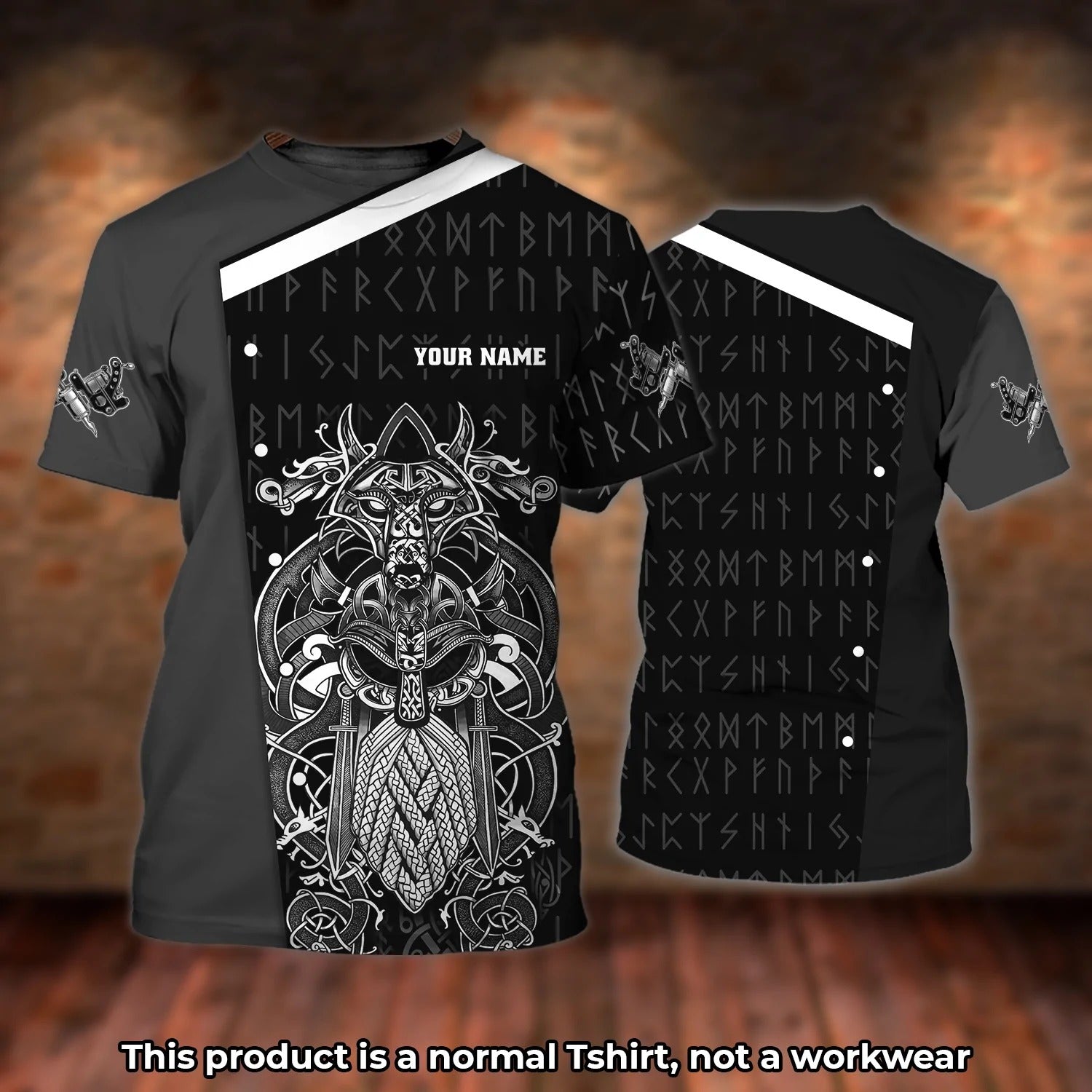 Custom 3D All Over Print Viking Tattoo Shirt, Tattoo Artist Shop Tshirt Men