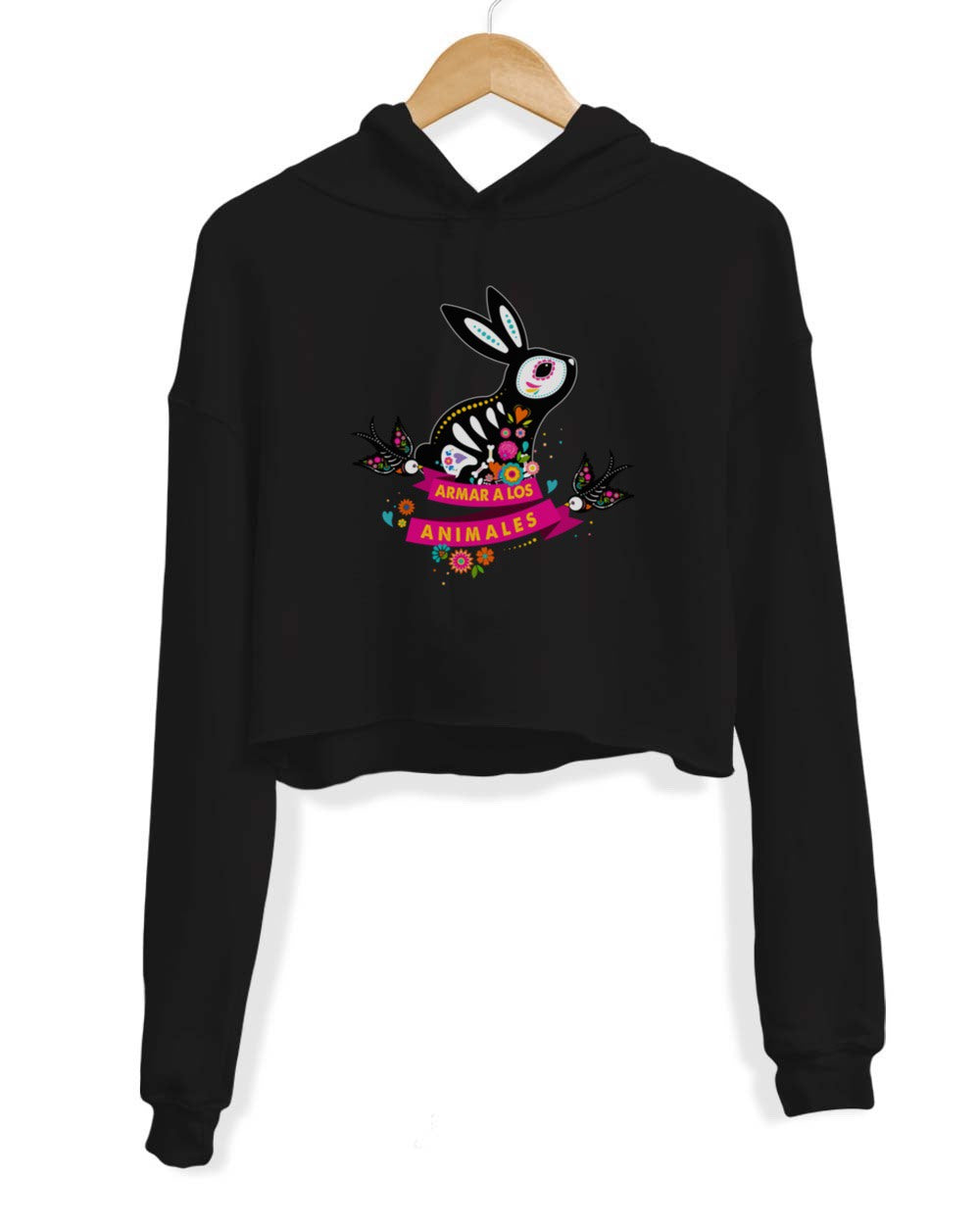 Women’S | Bunny Alebrije | Crop Hoodie