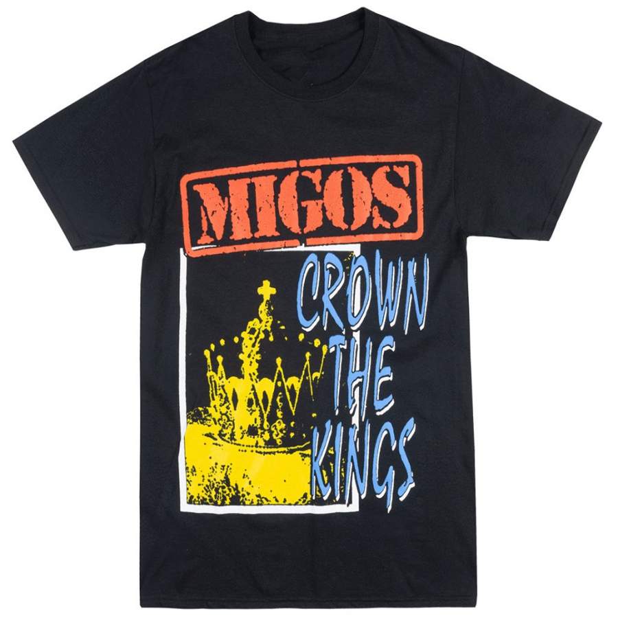 Migos Culture Crown The King T-Shirt Offset Quavo Takeoff Music Tee Mens