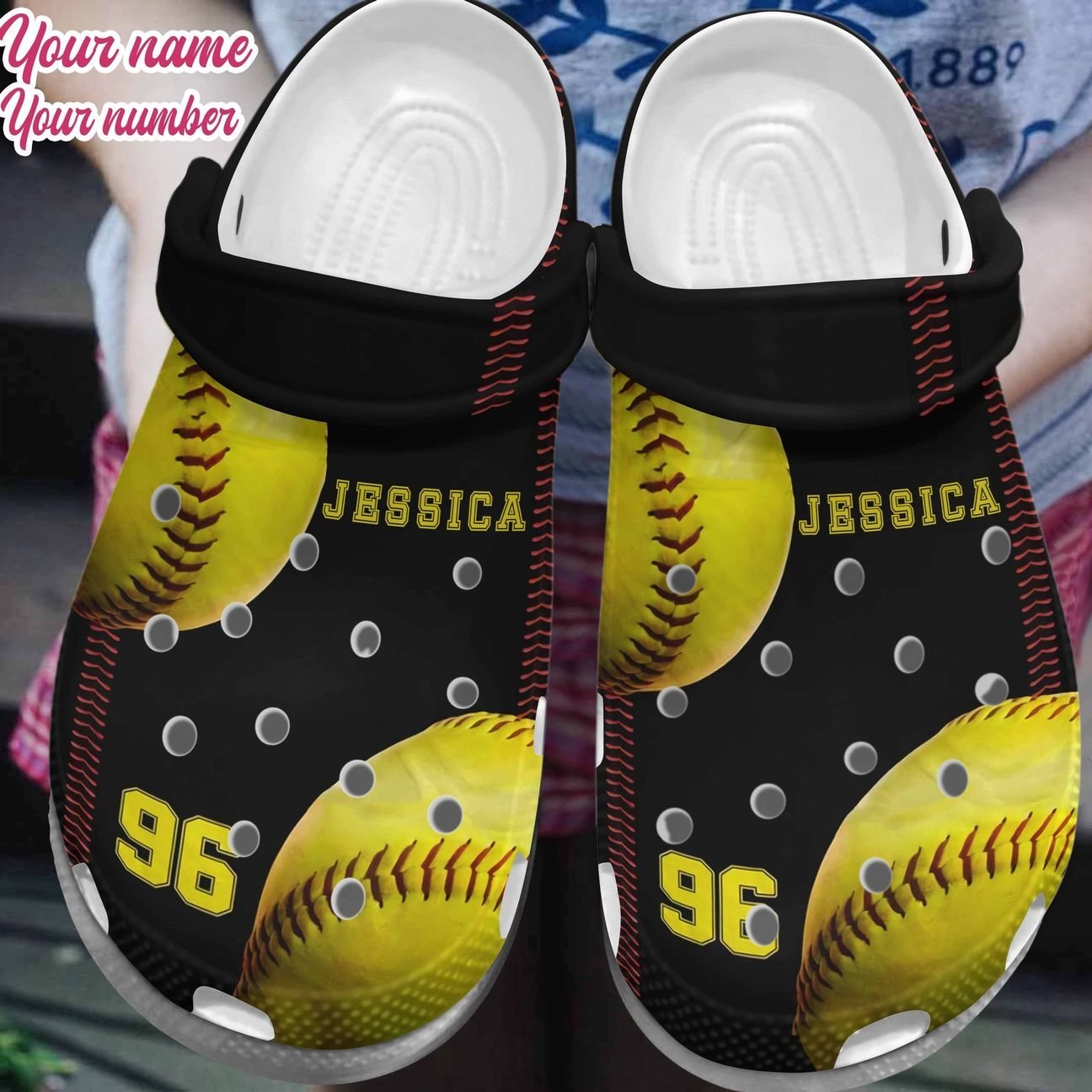 Softball Personalized Clog, Custom Name, Text, Color, Number Fashion Style For Women, Men, Kid, Print 3D Softball Vibes