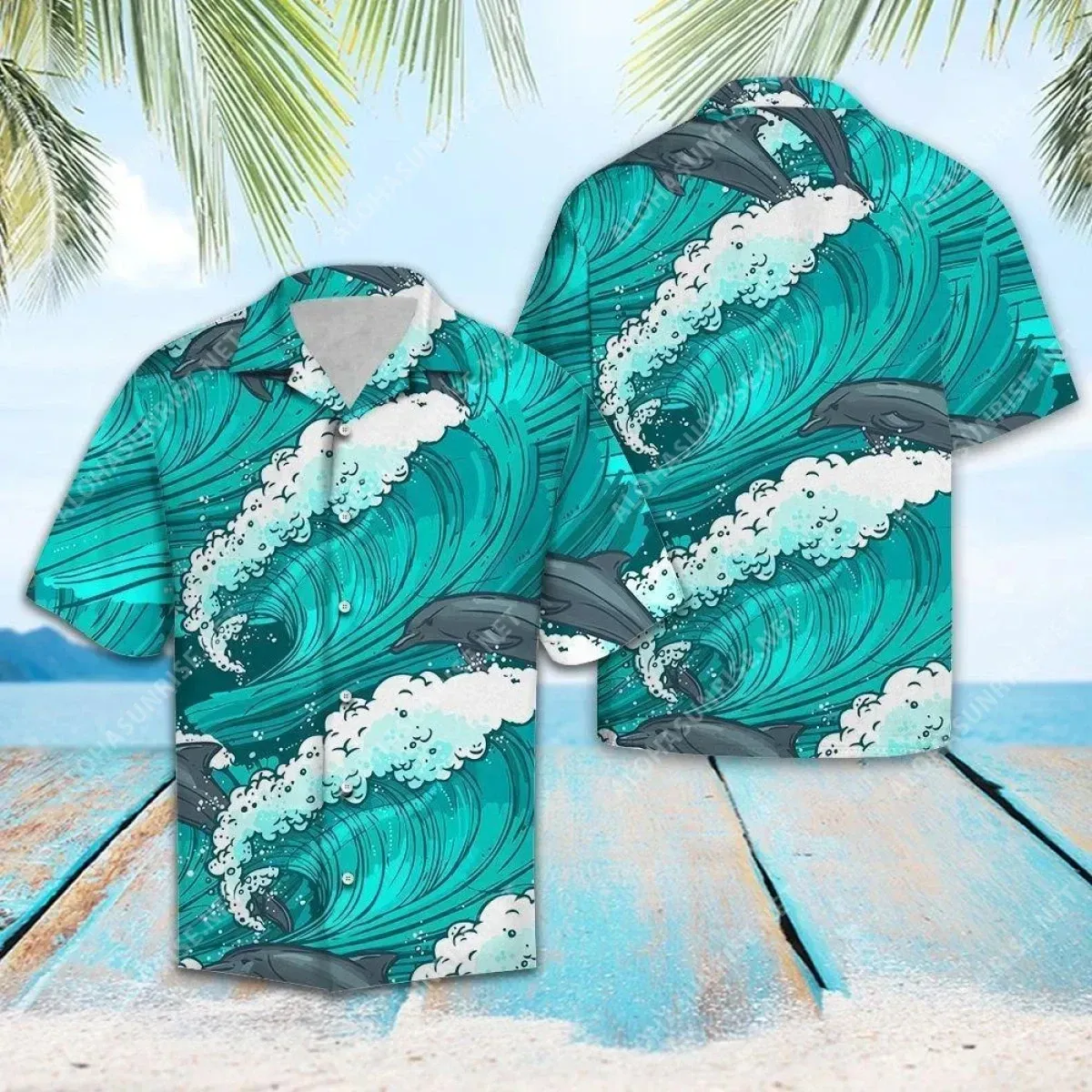 Awesome Dolphinl Teal Hawaiian Shirt | For Men & Women | Adult | Hw8303