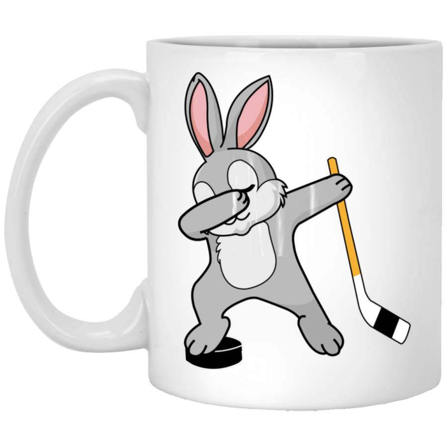 Dabbing Bunny – Hockey Easter Day 11oz 15oz White Mug Happy Easter Day Funny Colors Eggs Bunny Ears Peeps Cute