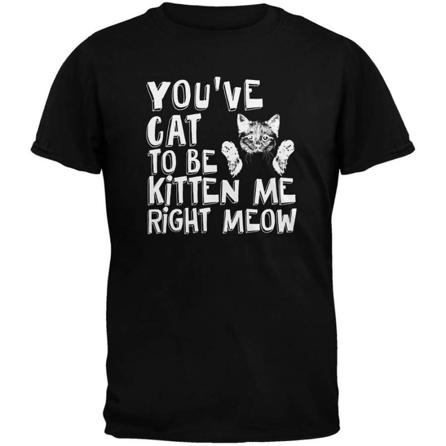 You’ve Cat To Be Kitten Me Right Meow Black Adult T-Shirt