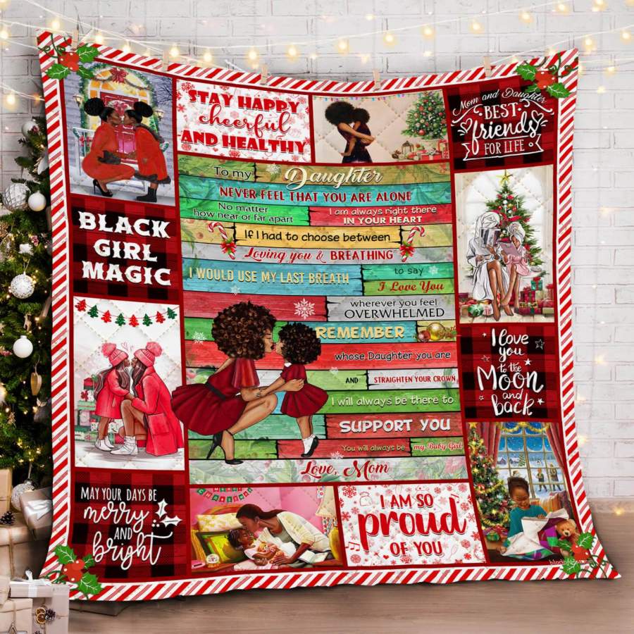 To My Daughter Black Girl Christmas Quilt Blanket Christmas Decor Gifts Ideas Christmas Presents Xmas Noel Bed Set Decor Gift Christmas Gift Ideas