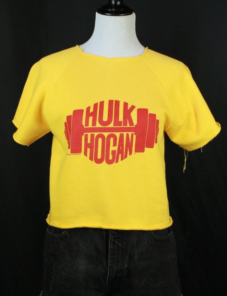 Vintage 1989 Hulk Hogan Cropped Fleece Graphic Shirt