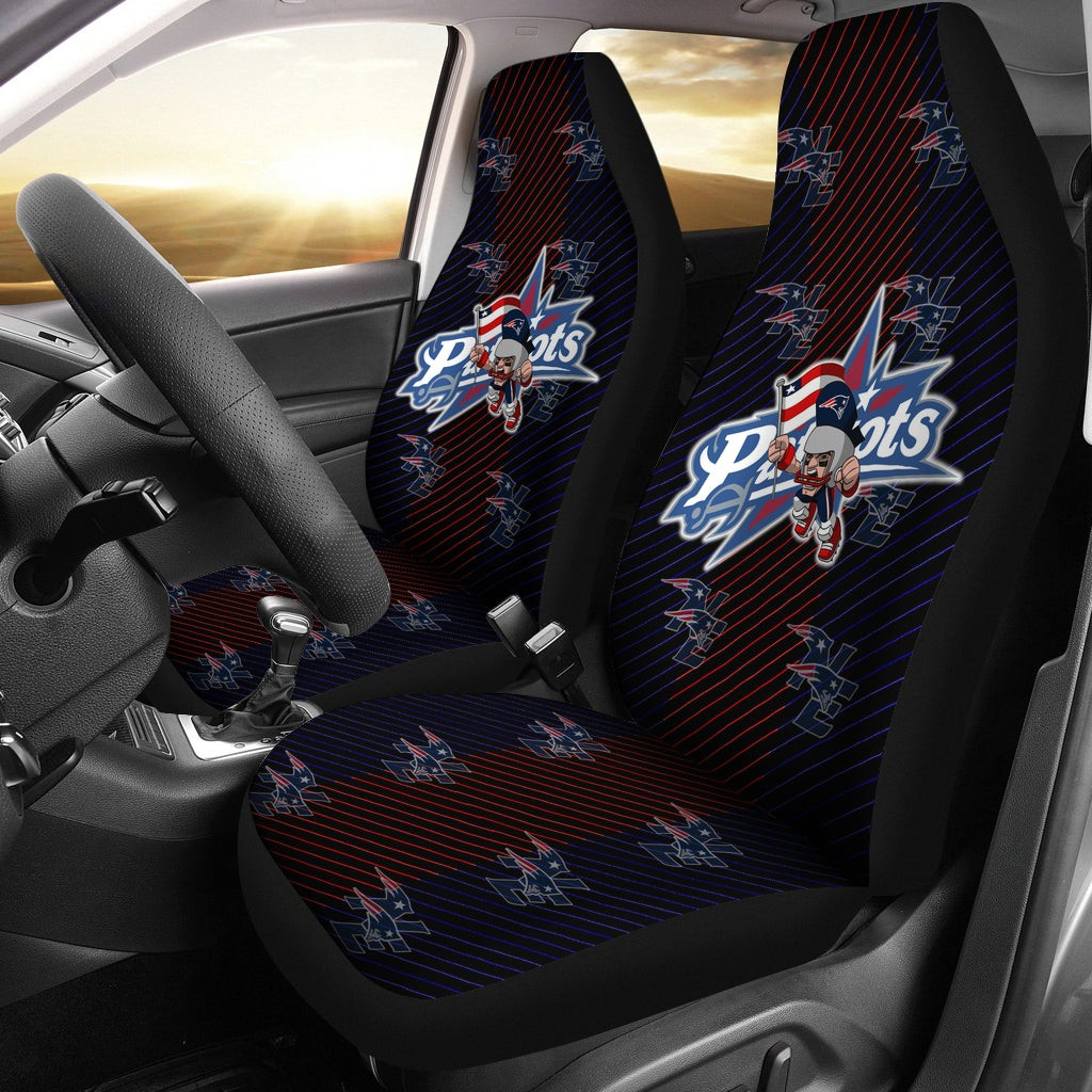 New England Patriots American Football Team  Patriots Rusher Holding Flag Go Champion Car Seat Covers