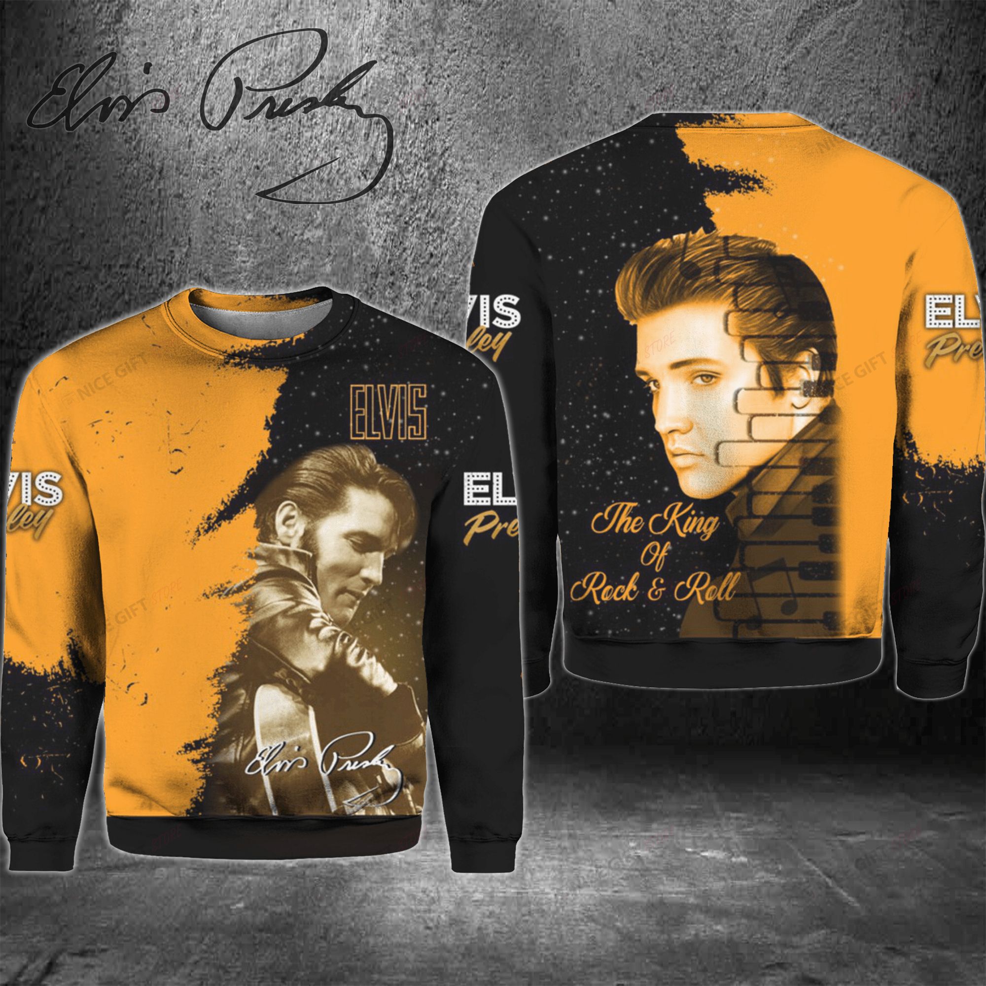 Elvis Presley Crewneck Sweatshirt 3Cs-J8H4