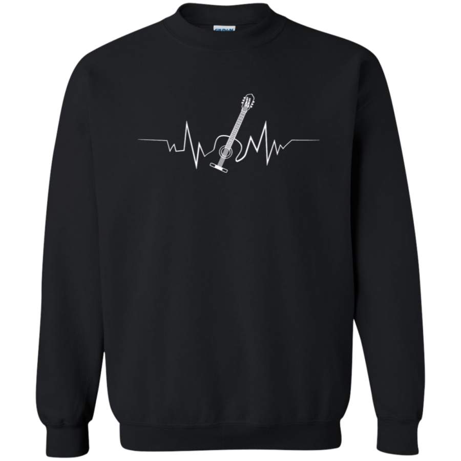 AGR Acoustic Guitar Heartbeat T-shirt Cool Gift for Guitarists Crewneck Pullover Sweatshirt