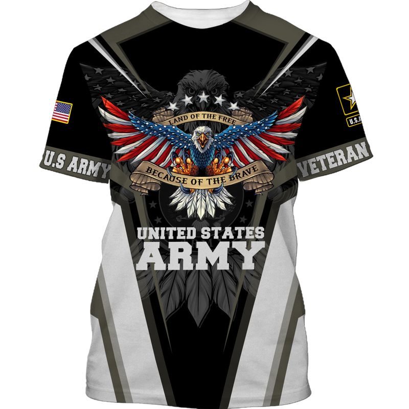 Veteran Land Of The Free – Because Of The Brave – Us Army Gift Idea For Veteran Shirt