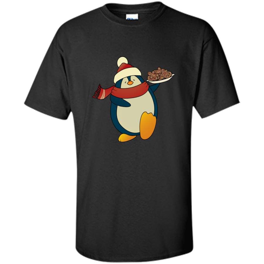 Penguin With Christmas Cookies Funny T-Shirt