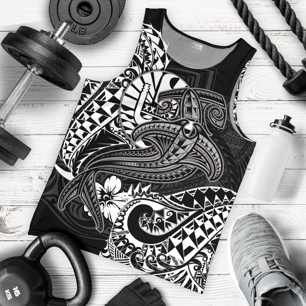 Tahiti Men’S Tank Top – White Shark Polynesian Tattoo