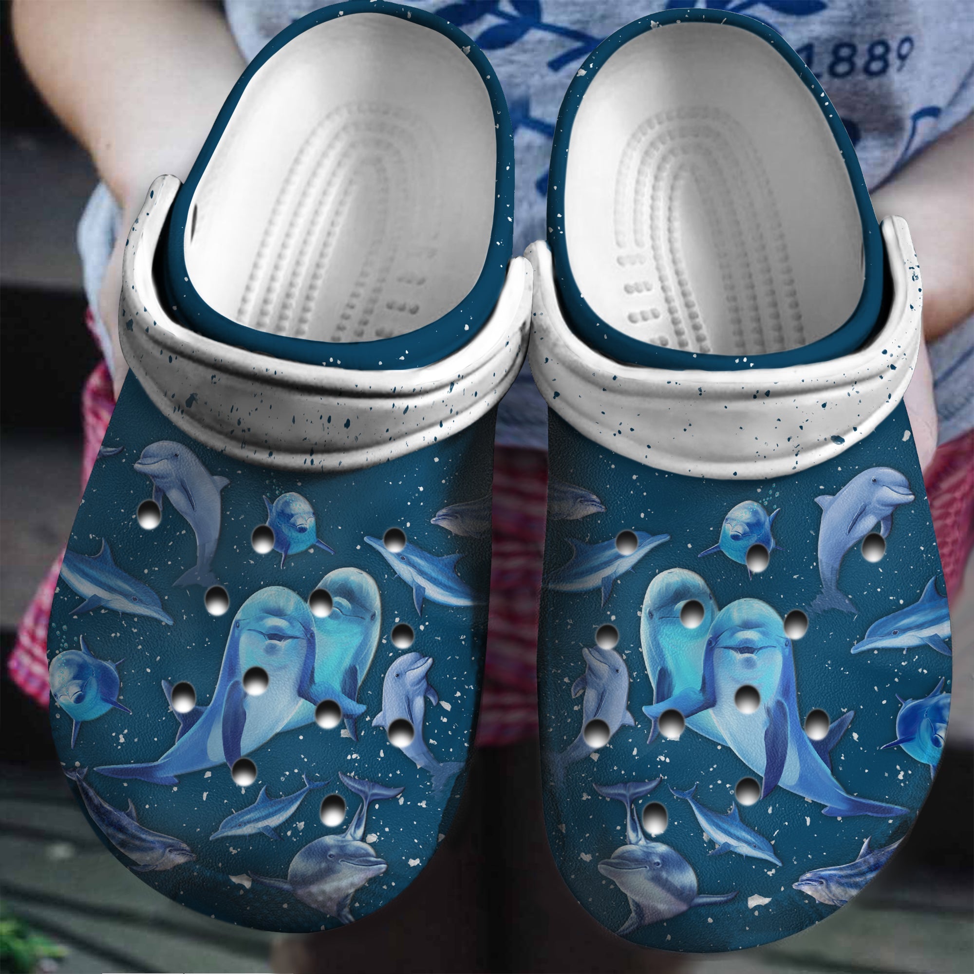 Dolphin Sea Love Mother Custom Crocs Shoes Birthday Gift – Ocean Halloween Shoes Croc Gift – Cr-Drn038