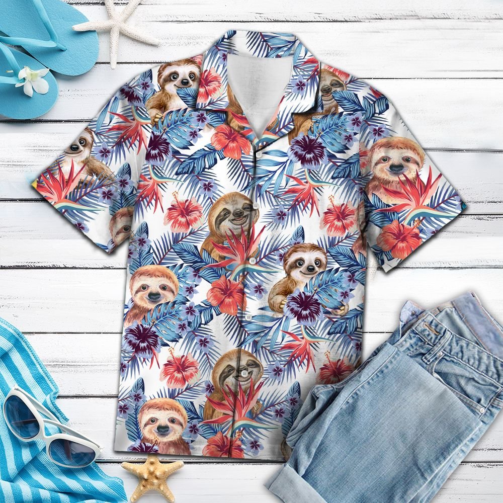 Sloth Tropical Hawaii Lover Hawaii Shirt For Men Women Ha21803